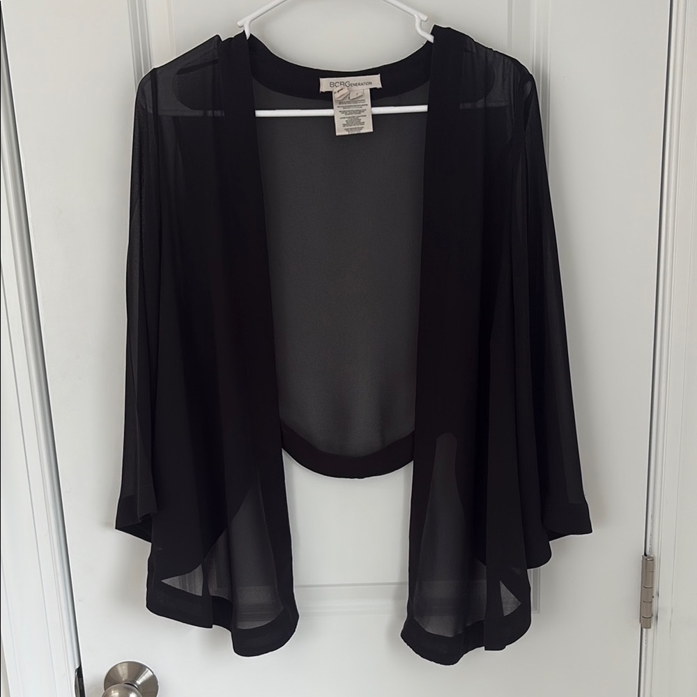 BCBGeneration Women's Sheer Black Cardigan